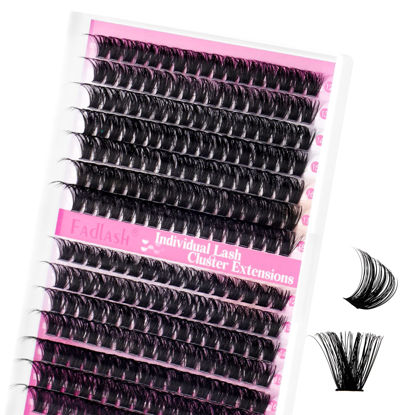 Picture of FADLASH Cluster Lashes D Curl Wispy Individual Lashes DIY Eyelash Extension Natural Look Reusable Fluffy Cluster Eyelash Extensions Self Application At Home (80D+100D-0.07D-12-18MIX)