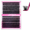 Picture of FADLASH Cluster Lashes D Curl Wispy Individual Lashes DIY Eyelash Extension Natural Look Reusable Fluffy Cluster Eyelash Extensions Self Application At Home (80D+100D-0.07D-12-18MIX)