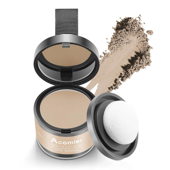 Picture of Acomler Instantly Root Touch Up Hairline Shadow Powder,Root Cover Up Hair Powder,Medium Blonde for Thinning Hair, Grey Hair Coverage for Women Men with Eyebrows,Beard Line,Bald Spots (Medium Blonde)