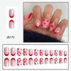 Picture of SINSEN Red Valentine's Day Press on Nails Medium Almond Fake Nails, French Tip Full Cover Glue on Nails with Red Lips Hearts Design, Cute Artificial Stick on Nails for Women and Girls Manicure, 24Pcs