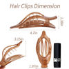 Picture of 6 Packs Flat Hair Clips, Curved Claw Clips for Women Girls, Alligator Clips for Thick Thin Hair, Strong Hold Duck Billed Clips,4.7 Inch Hair Barrettes,Valentine's Day Hair Accessories, Amber Color