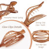 Picture of 6 Packs Flat Hair Clips, Curved Claw Clips for Women Girls, Alligator Clips for Thick Thin Hair, Strong Hold Duck Billed Clips,4.7 Inch Hair Barrettes,Valentine's Day Hair Accessories, Amber Color