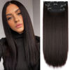 Picture of Straight Hair Extensions Long Dark Brown Hair Extensions #6 Clip in Hair Extensions for Women 4PCS Hair Extensions Fluffy and No Tangled(4pcs, 20Inch, 6#)