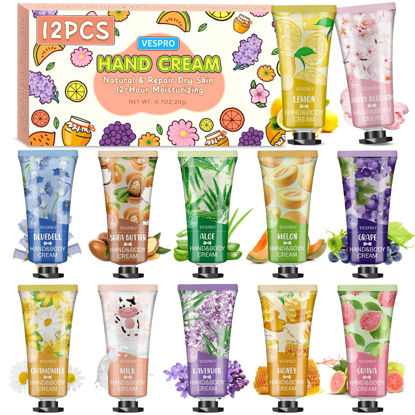 Picture of VESPRO 12 Pack Valentines Day Gifts Hand Cream Set For Women, Mothers Day Gifts, Bulk Hand Lotion Travel Size for Dry Cracked Hands, Mini Hand Lotion for Teacher Appreciation Gifts and Nurse Gifts
