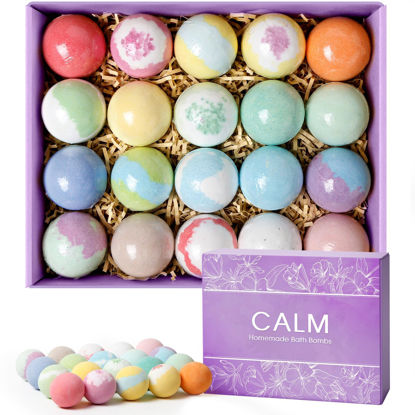 Picture of CalmNFiz 20PCS Bath Bombs for Women Presents Set Natural Wonderful Fizz Effect Bath Bomb with Shea Butter & Essential Oils, Bubble Bath Amazing Presents for Her/Him, Wife, Girlfriend, Mother