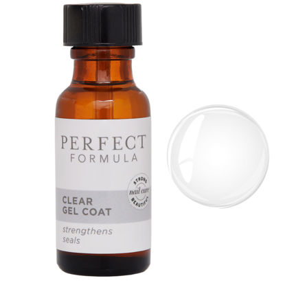 Picture of Perfect Formula Clear Gel Coat - Nail Strengthener, Keratin Treatment, Clear Nail Polish - Strengthener for Damaged Nails - Made In The USA .60 fl oz.