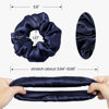 Picture of LILYSILK Silk Hair Scrunchies for Frizz & Breakage Prevention 100% Mulberry Silk Hair Ties No Damage Elastic Silk Ponytail Holders, 1Pc, Navy Blue