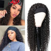 Picture of XSY Headband Wig Human Hair Deep Wave Human Hair Wigs for Black Women Curly Half Wig None Lace Front Wigs 150% Density 26 Inch Brazilian Virgin Hair Natural Color