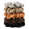 Picture of LILYSILK Silk Hair Scrunchies/Ties for Frizz & Breakage Prevention, 100% Mulberry, No Damage, Elastic ponytail Holders, 5PC, Fixed Colors (Black+Light Coffee+Bright Coffee+Caramel+Chocolate)