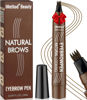 Picture of iMethod Microblading Eyebrow Pen - Eyebrow Pencil Magical Upgraded Eye Brow Pencils for Women with 4 Fork Tip & Spoolie Brush for Natural-Looking Hair-Like Defined Brows, Last All-Day, Brown