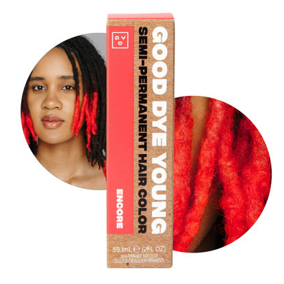Picture of Good Dye Young Streaks and Strands Semi Permanent Hair Color (Encore Neon Coral) - UV Protective Temporary Conditioning Hue, 15-24+ Washes - Cruelty-Free & Vegan