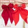 Picture of Seneeel Hair Bows 2 PCS, Ribbon Bow for Women, Hair Ribbons, Oversized Long-tail Cute Aesthetic Hair Accessories, Large Hair Barrettes for Women, Big Bows for Girls (Bright red wine red)