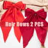 Picture of Seneeel Hair Bows 2 PCS, Ribbon Bow for Women, Hair Ribbons, Oversized Long-tail Cute Aesthetic Hair Accessories, Large Hair Barrettes for Women, Big Bows for Girls (Bright red wine red)