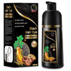 Picture of Temgofeau Hair Dye Shampoo for Gray Hair, 3 in 1 Herbal Shampoo Hair Dye for Women Men, Hair Color Shampoo 500ml (Black)