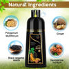 Picture of Temgofeau Hair Dye Shampoo for Gray Hair, 3 in 1 Herbal Shampoo Hair Dye for Women Men, Hair Color Shampoo 500ml (Black)