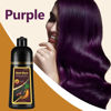 Picture of Instant Purple Hair Dye Shampoo for Gray Hair 3 in 1, Natural Hair Color Shampoo for Women Men Colors in 10-15 mins, 100% Coverage Plant Ingredients Long Lasting Brown Hair Dye 16.9 Fl Oz (Purple)