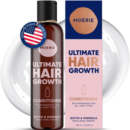 Picture of Moerie Ultimate Hair Growth Conditioner - For Longer, Thicker, Fuller Hair - Vegan Friendly Volumizing Hair Products - Paraben & Silicone Free - All Hair Types - Reverse Hair Loss - 8.45 fl oz (250ml)