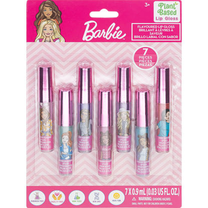 Picture of Barbie 7 Piece Plant Based Lip Gloss, Girls Party Favors, First Makeup Set for Girl, Perfect for Parties, Sleepovers, and Birthday Gifts, Ages 3+, by Townley Girl