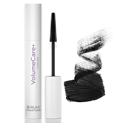 Picture of Rumi Cosmetiques VolumeCare+ Mascara For Older Women - Extreme Length and Volume 2-in-1 Formula - No Clumps, Long-Wearing, Hypoallergenic Mascara For Sensitive Eyes (Natural Black)