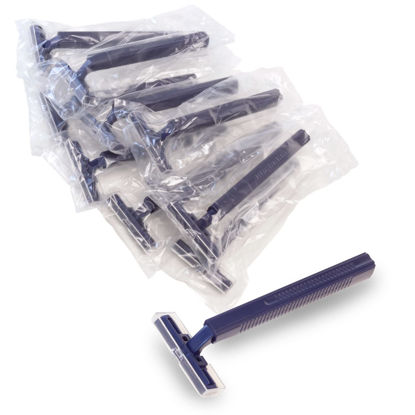 Picture of Freshscent (144 Pack) Individually Wrapped Twin Blade Razors with Clear Safety Cap, Disposable, Bulk Packed, Sold by the Case, unisex