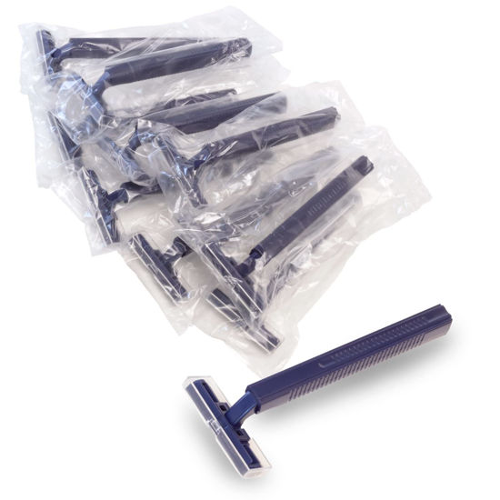 Picture of Freshscent (144 Pack) Individually Wrapped Twin Blade Razors with Clear Safety Cap, Disposable, Bulk Packed, Sold by the Case, unisex