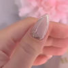 Picture of 24Pcs Valentines Day Nails White Heart Press on Nails Medium Almond Fake Nails with Glitter French Tip Design Glue on Nails Stiletto Shape Acrylic False Nails for Women Wedding Manicure Art
