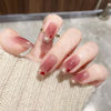 Picture of 24Pcs Valentines Day Press on Nails Medium Coffin Fake Nails Red White Heart Glue on Nails Pink Full Cover Cute False Nails Valentines Design Square Acrylic Nails for Women Girls Nails Decoration