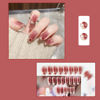 Picture of 24Pcs Valentines Day Press on Nails Medium Coffin Fake Nails Red White Heart Glue on Nails Pink Full Cover Cute False Nails Valentines Design Square Acrylic Nails for Women Girls Nails Decoration