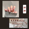 Picture of 24Pcs Valentines Day Short Square Press on Nails White French Tip Fake Nails Black Heart Full Cover False Nails Valentines Acrylic Nails Cute Stick on Nails Nude Glue on Nails for Women Girls Manicure