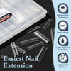 Picture of Luckyfairy XXL Nail Tips Square 120 Pcs 12 Sizes - No C Curve Flat Square Nail Tips Pre-buff 2XL Half Cover Tapered Gel Acrylic Nail Tips False Nails Gelly Tips for DIY Nail Art Salon