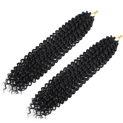 Picture of Dansama 2 Packs Passion Twist Hair Water Wave Braiding Hair for Butterfly Style Crochet Braids Bohemian Hair Extensions (18inch (Pack of 2), #1B)