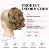 Picture of REECHO 9" Short Ponytail Extension, Classic Loose Curly Wavy Claw Clip Pony tails Hair Extensions HP001 Hairpieces for Women - Medium Blonde with Blonde Highlights