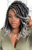 Picture of The BOHOBABE Pre-twisted Passion Twist Crochet Hair 12 Inch Short Ombre Gray Pre-looped Crochet Passion Twist Braiding Hair 8 Packs (T1B/grey)