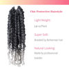 Picture of The BOHOBABE Pre-twisted Passion Twist Crochet Hair 12 Inch Short Ombre Gray Pre-looped Crochet Passion Twist Braiding Hair 8 Packs (T1B/grey)