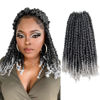 Picture of The BOHOBABE Pre-twisted Passion Twist Crochet Hair 14 Inch Short Ombre Gray Pre-looped Crochet Passion Twist Braiding Hair 8 Packs (T1B/grey)