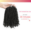 Picture of The BOHOBABE Crochet Passion Twist Hair Pretwisted 10 Inch Short Pre-looped Passion Twist Crochet Braiding Hair 8 Packs (1#) 1#(Jet Black)