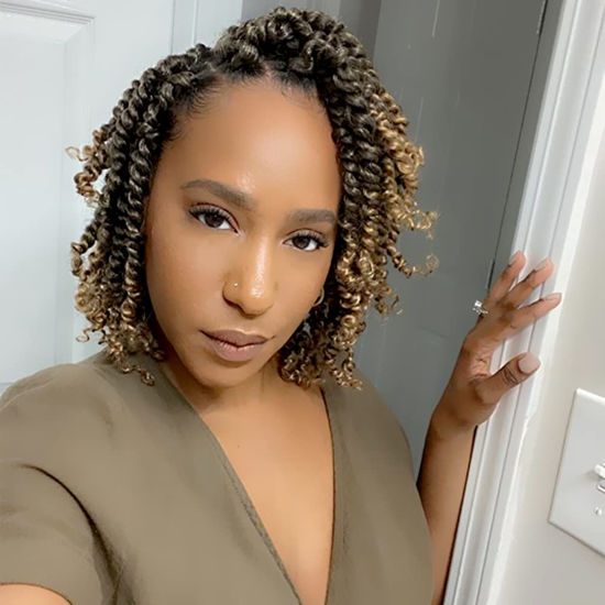 Picture of The BOHOBABE Pre-twisted Passion Twist Crochet Hair 8 Inch Short Pre-looped Crochet Passion Twist Braiding Hair 8 Packs (T27)