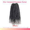 Picture of The BOHOBABE Pre-twisted Passion Twist Crochet Hair 16 Inch Short Ombre Gray Pre-looped Crochet Passion Twist Braiding Hair 8 Packs (T1B/grey)