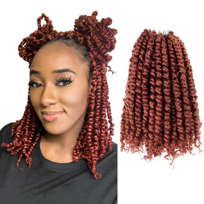 Picture of The BOHOBABE Pre-twisted Passion Twist Crochet Hair 14 Inch Short Pre-looped Crochet Passion Twist Braiding Hair 8 Packs (350#)
