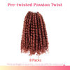 Picture of The BOHOBABE Pre-twisted Passion Twist Crochet Hair 14 Inch Short Pre-looped Crochet Passion Twist Braiding Hair 8 Packs (350#)