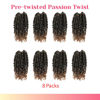Picture of The BOHOBABE Crochet Passion Twist Hair Pretwisted 10 Inch Short Pre-looped Passion Twist Crochet Braiding Hair 8 Packs (T27)