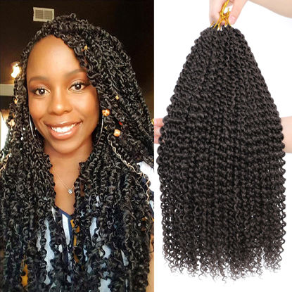 Picture of Dansama Passion Twist Hair Water Wave Braiding Hair for Butterfly Style Crochet Braids Bohemian Hair Extensions (18inch, #4, Economy Pack)