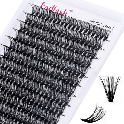 Picture of Individual Cluster Lashes Extensions 40D 0.07 D Curl 15-20mm Mixed Trays Extensions 240Pcs Individual Cluster Lashes DIY Eyelash Extensions at Home (40D-0.07D,15-20mm)