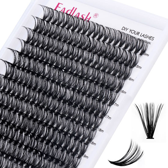 Picture of Individual Cluster Lashes Extensions 40D 0.07 D Curl 15-20mm Mixed Trays Extensions 240Pcs Individual Cluster Lashes DIY Eyelash Extensions at Home (40D-0.07D,15-20mm)