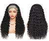 Picture of WENYAN Headband Wig Human Hair Deep Wave 28 Inch Wigs for Black Women Glueless None Lace Front Curly Wave Wig Brazilian Virgin Hair Wear and Go Wigs Machine Made 150% Density Wigs Natural Color