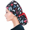 Picture of ABAMERICA Ponytail Scrub Caps for Women Surgical Caps Nurse Hat with Functional Ponytail Holder for Long Hair, Single or Satin-Lined