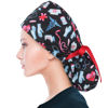 Picture of ABAMERICA Ponytail Scrub Caps for Women Surgical Caps Nurse Hat with Functional Ponytail Holder for Long Hair, Single or Satin-Lined