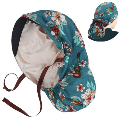 Picture of ABAMERICA Ponytail Scrub Caps for Women Surgical Caps Nurse Hat with Functional Ponytail Holder for Long Hair, Single or Satin-Lined