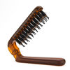 Picture of Travel Folding Hair Brush, Collapsable Portable Pocket Boar Bristle Hair Brush for Thin Thick Hair, Mini HairBrushfor Men Women Kids Thick Thin Curly Straight Wet Dry Hair Restore Shine