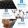 Picture of Travel Folding Hair Brush, Collapsable Portable Pocket Boar Bristle Hair Brush for Thin Thick Hair, Mini HairBrushfor Men Women Kids Thick Thin Curly Straight Wet Dry Hair Restore Shine
